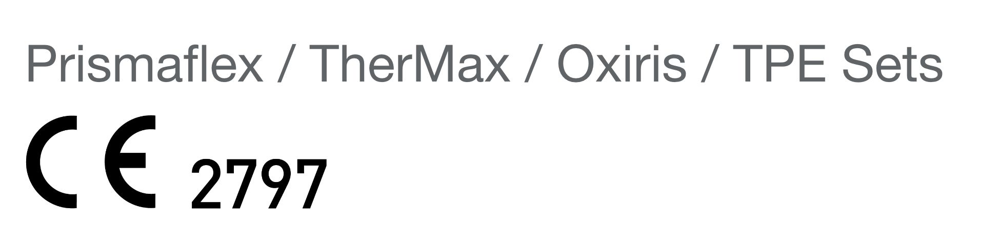 Prismaflex thermax oxiris certification mark