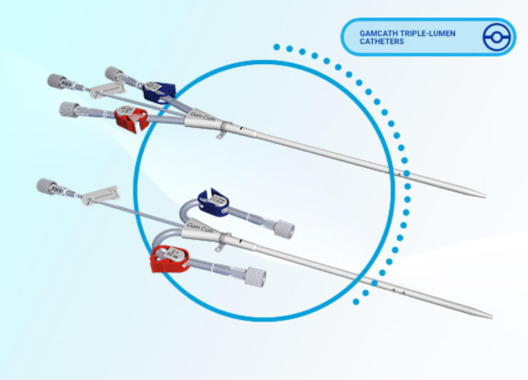Gamcath triple lumen catheters
